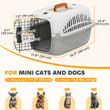 Transporteur pour animaux approuvé par les compagnies aériennes pour mini-chiens et chats avec porte en grillage d'acier