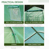 13'x6.6'x6.6' Polytunnel Greenhouse Walk in Greenhouse with Windows, Door & Wind Resistance Level 5