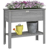Jardinière surélevée avec tablette de rangement pour fleurs, 36