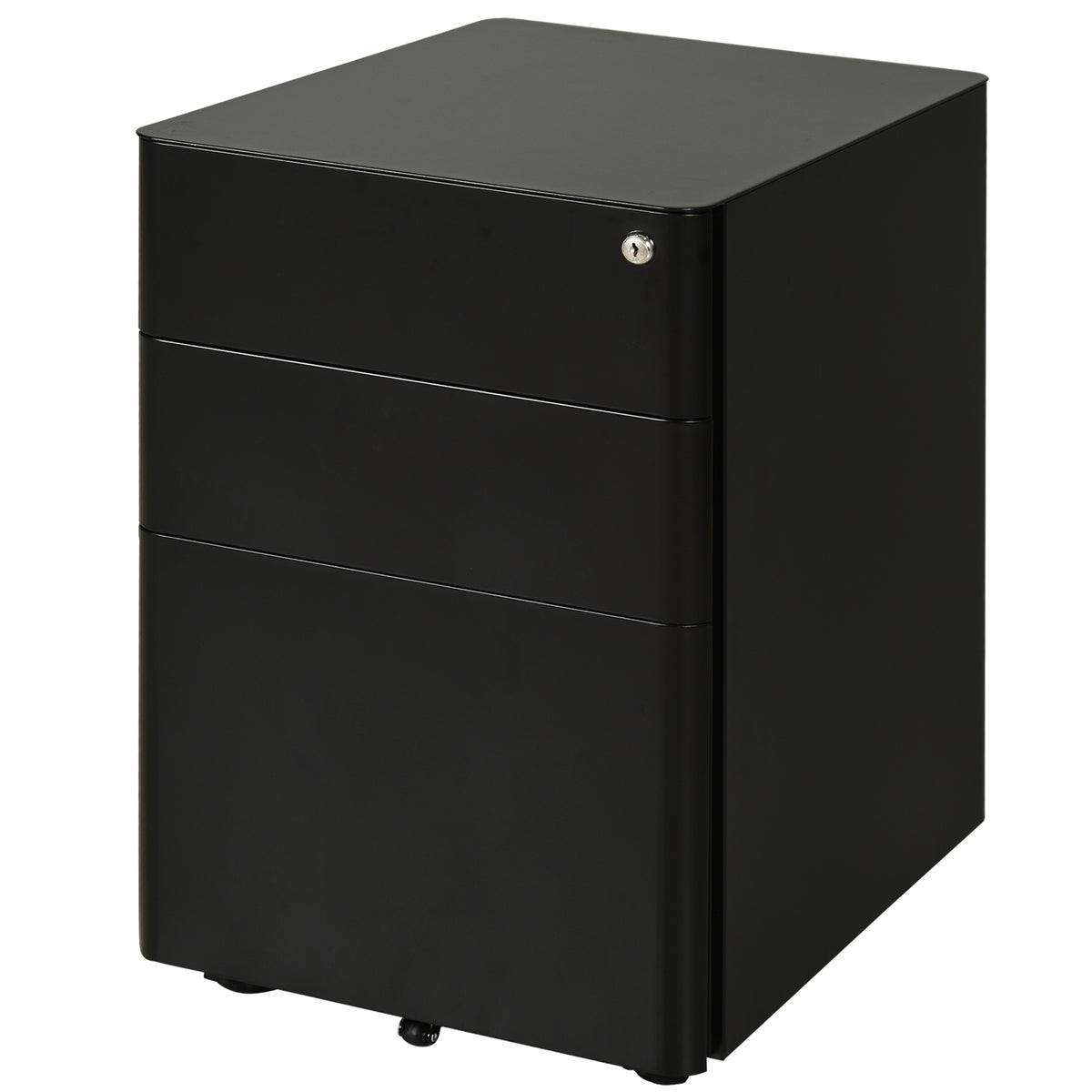 Metal Filing Cabinet 3 Drawer, Mobile Office Cabinet with Wheels for Legal, Letter, A4 File
