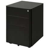 Metal Filing Cabinet 3 Drawer, Mobile Office Cabinet with Wheels for Legal, Letter, A4 File