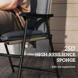 Outdoor Chair Cushions Set of 2 High Back Patio Seat Cushions UPF50+ Fade Resistant Yarn-Dyed Polyester
