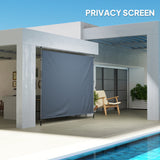 11.5' x 10' Manual Retractable Patio Awning, Outdoor Privacy Screen with UPF30+ & Water-Resistant Fabric