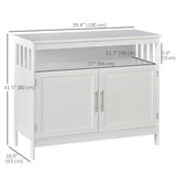 Wooden Console Table with Open Shelf and 2 layers Cabinet Kitchen Furniture