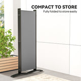 6 Panel Folding Outdoor Privacy Screen with Stable Base, 5.7FT Tall Room Divider with UV30+ Protection