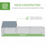 19.7' x 9.8' Metal Chicken Run with Waterproof and Anti-UV Cover