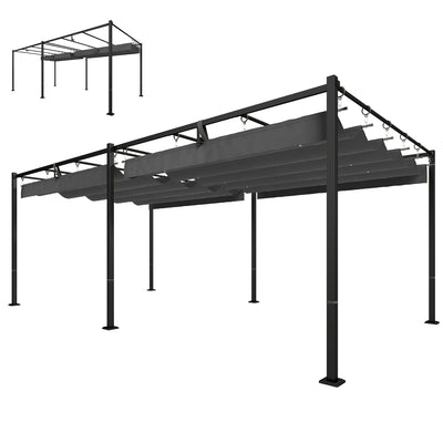 19' x 10' Pergola with Retractable Canopy