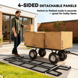 Chariot de jardin en acier, roues 10