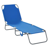 Chaise lounge pliante extérieure, transat de plage portable avec tissu maille respirant