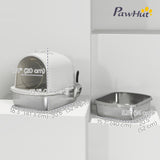 Enclosed Stainless Steel Litter Box, Metal Cat Litter Box with Scoop
