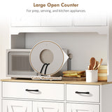 Grand garde-manger de cuisine, 6 portes, 2 tiroirs, étagères réglables et plan de travail, armoire de rangement rustique pour salon