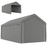 Carport, 10 x 20 ft Portable Garage with 2 Roll-Up Doors and Removable Sidewalls for Car