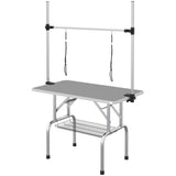 Table de toilettage pour chien avec 2 sangles de sécurité panier de rangement
