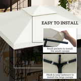 10' x 10' Square 2-Tier Gazebo Canopy Replacement Top Cover Outdoor Garden Sun Shade