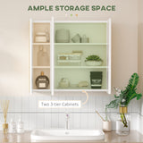 Wall Mounted Medicine Cabinet with Mirror Wall Mirror Cabinet with 3 Doors and Adjustable Storage Shelves