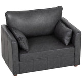 Accent Chair, PU Leather Armchair with Wide Seat, 2 Pillows