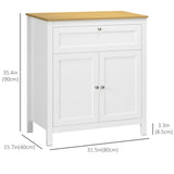 Sideboard Cabinet, Buffet Table with Drawer, Double Door Cupboard and Adjustable Shelf for Living Room