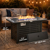 Propane Gas Fire Pit Table, Outdoor Firepit with 43
