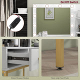 Illuminated Dressing Table, 3 Drawers and Storage Shelves for Bedroom