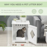 Cat Litter Box Enclosure End Table, Hidden Litter Box Nightstand with Large Tabletop