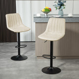 Counter Height Bar Stools Set of 2, Adjustable Height Bar Chairs with Swivel Seat