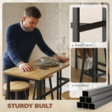 Bar Table Set of 6, Bar Table and Stools for 4, 2 Breakfast Tables and 4 Stools for Living Room