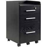 3 Drawer File Cabinet with Lock and Edged Top, Lockable Filing Cabinet on Wheels for Letter and A4 Size