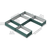 Steel Raised Garden Bed, Set of 5 Large Box Planters for Outdoor Plants Vegetables Flowers Herbs