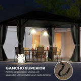 10' x 12' Deluxe Hardtop Gazebo with Metal Roof, Aluminum Frame Patio Gazebo Garden Sun Shelter Outdoor Pavilion with Curtains and Netting