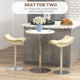 High Top Bar Table, Adjustable Round Kitchen Table with Swivel Top and Steel Base, Bistro Table for 2 People