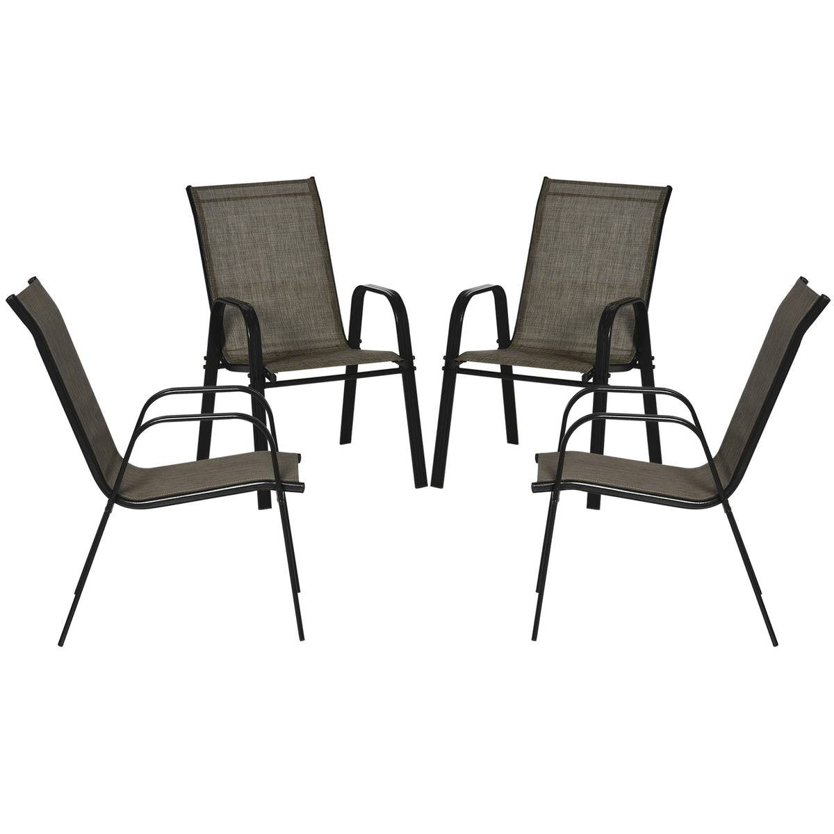 Ensemble de 4 chaises de salle à manger extérieure