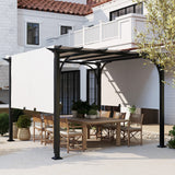 10' x 10' Outdoor Pergola Patio Gazebo Canopy Sun Shelter, Steel Frame