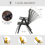 Chaise berçante en rotin pliante, fauteuil relax extérieur en osier portable avec 7 positions dossier ajustables pour jardin