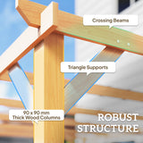 10' x 13' Wooden Pergola, Nature Wood