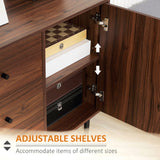 Kitchen Storage Sideboard, Buffet Cabinet with 2 Cupboard, 3 Drawers and Adjustable Shelves for Living Room