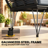 Outdoor Couch Patio Sofa with Cushions, 2 Seater Patio Furniture Loveseat with Galvanized Steel Frame