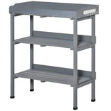 Outdoor Garden Wooden Potting Bench Work Station Table Tool Storage Shelf w/ Hooks