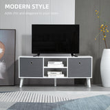 Modern TV Stand Cabinet with Foldable Drawers and Shelves for Living Room