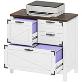 Lateral Filing Cabinet, Farmhouse File Cabinet with 4 Drawers, Fit Letter/A4/Legal Hanging Files