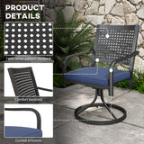 2 Pieces Patio Swivel Chairs with Cushion