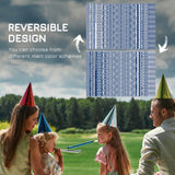 Tapis d'extérieur réversible, natte en plastique paille 6'x9' pour terrasse arrière