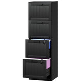 4 Drawer Filing Cabinet with Lock, Office Storage Cabinet with Adjustable Hanging Bars for A4 Letter Size Files