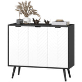 Buffet moderne et buffet, armoire de salle à manger avec tablettes ajustables