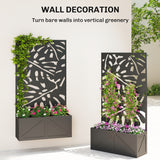 Metal Raised Garden Bed with Trellis for Climbing Plants