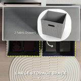 Shoe Storage Bench with Seat, 2 Fabric Drawers for Hallway