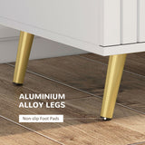 4 Drawer Cabinet, Chest of Drawers with Aluminium Legs and Gold Handles