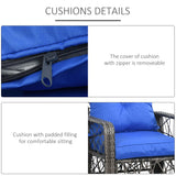 3 Pieces Wicker Patio Furniture Set, Rattan Bistro Set with Storage Coffee Table and Thickened Cushions