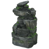 Garden Water Fountain with LED Lights and Pump, 4 Tier Cascading Water Fountain for Outdoor