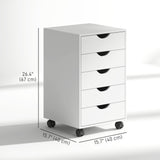 File Cabinet with 5 Drawer Wheels