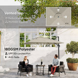 8 FT Aluminium Cantilever Patio Umbrella with 360° Rotation, Crank and Tilt for Garden